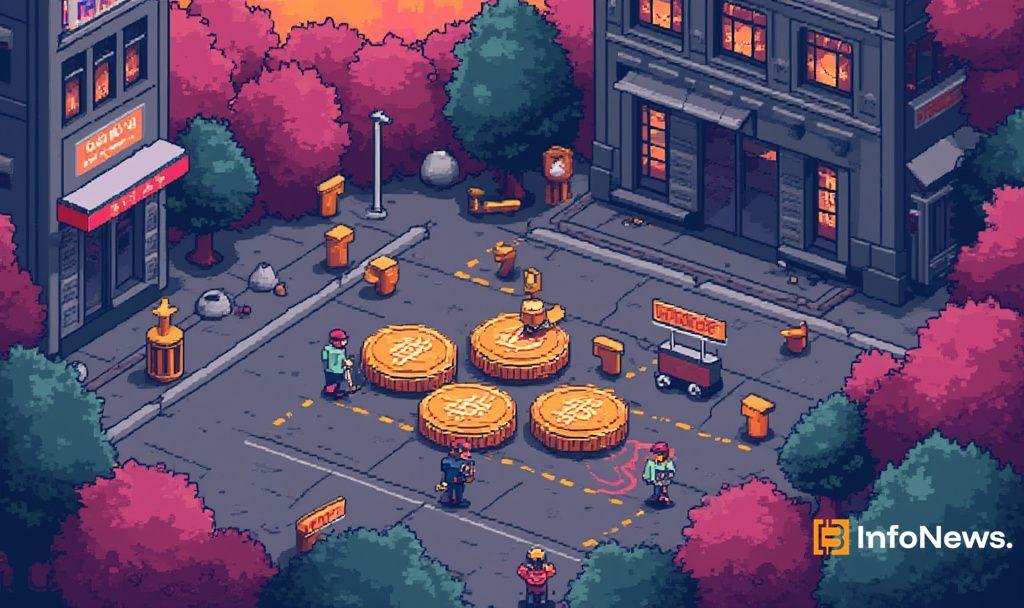 Pixelated Bitcoin being moved, emphasizing the urgency of withdrawal