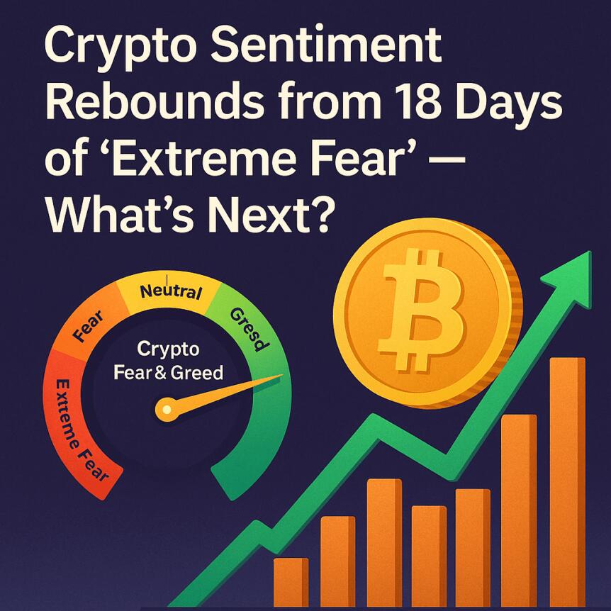 Crypto Sentiment Rebounds from 18 Days of ‘Extreme Fear’ — What’s Next?