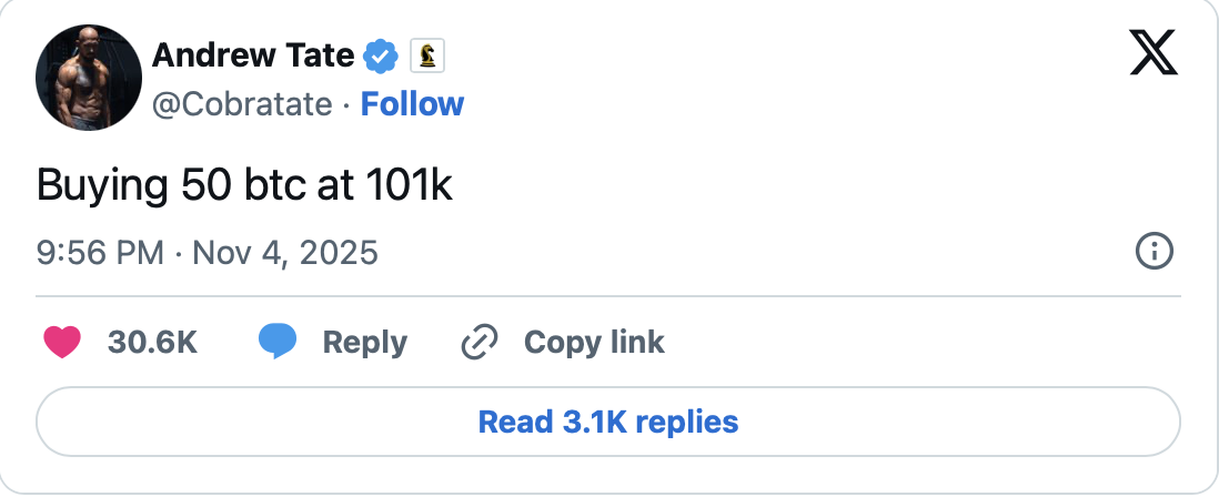 Andrew Tate’s Bitcoin Exposed: The Real 2026 Play for the next 100x crypto