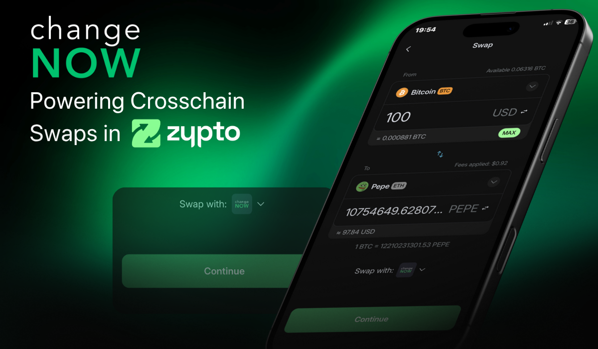 ChangeNOW – Powering Crosschain Swaps In Zypto App