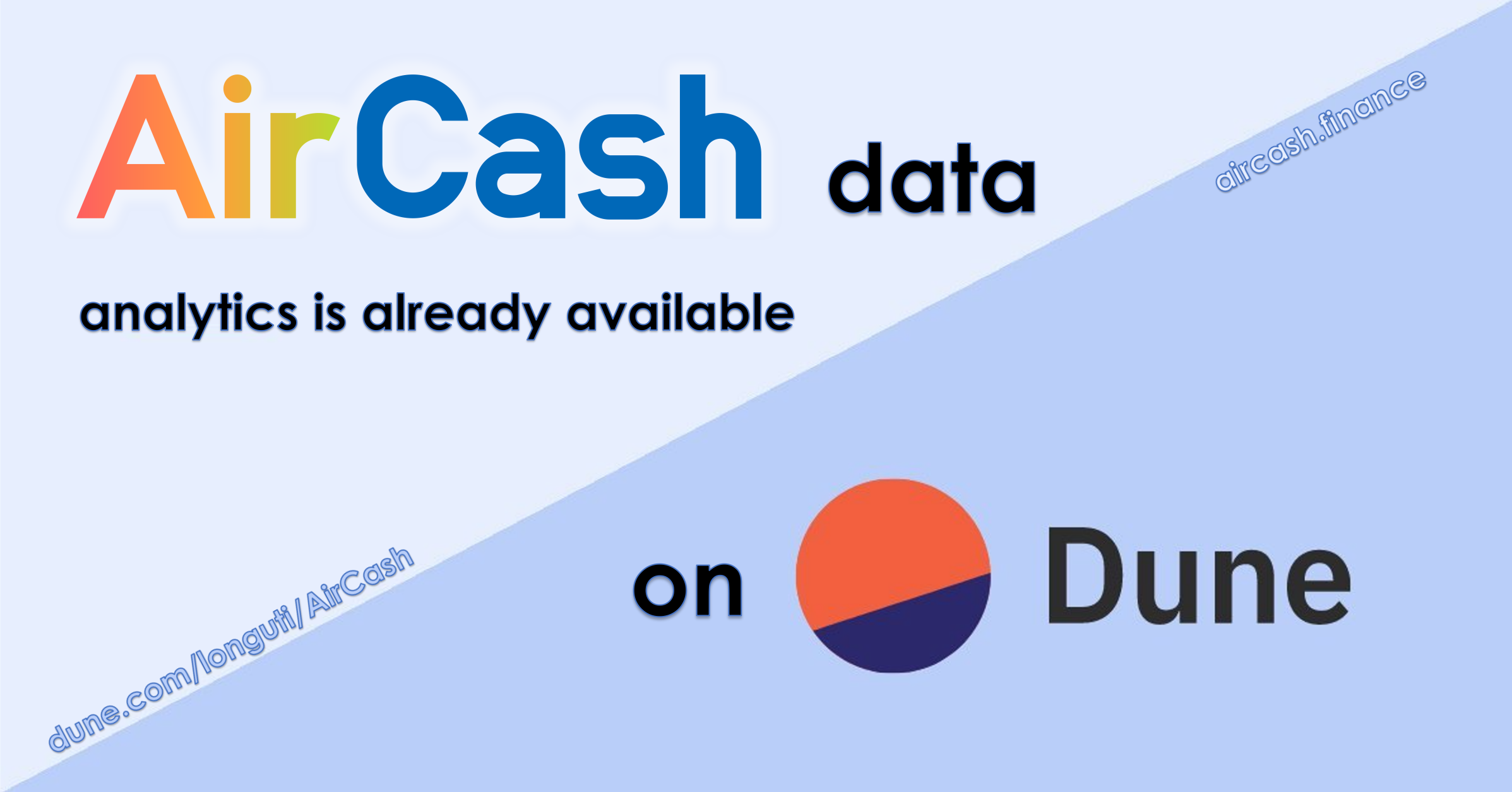 [AirCash Data Analytics] #AirCash data analytics is already available on #Dune.