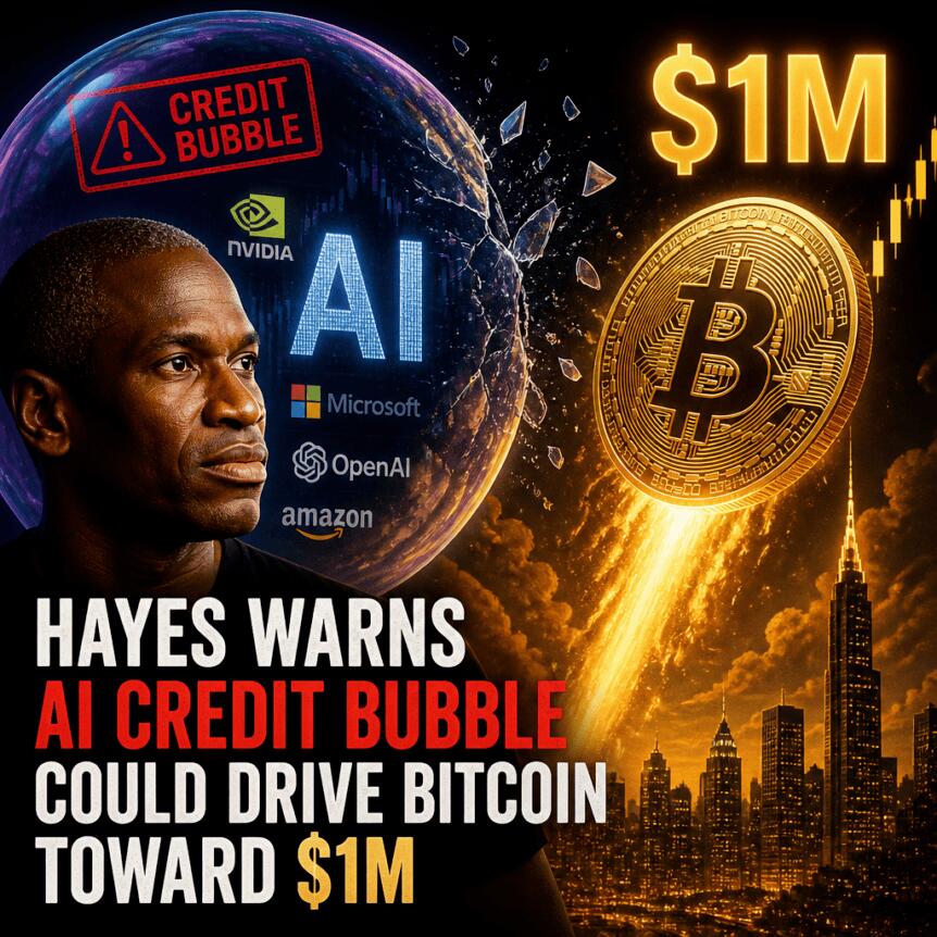 Hayes Warns AI Credit Bubble Could Drive Bitcoin Toward $1M