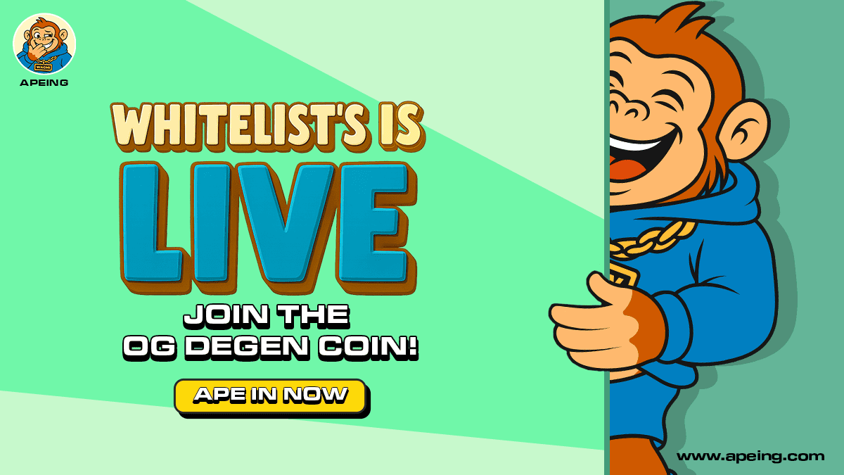 Market Rebounds As Pepe And Bonk Rally Strong As Apeing ($Apeing) Launches Whitelist As The Top New Meme Coin To Watch