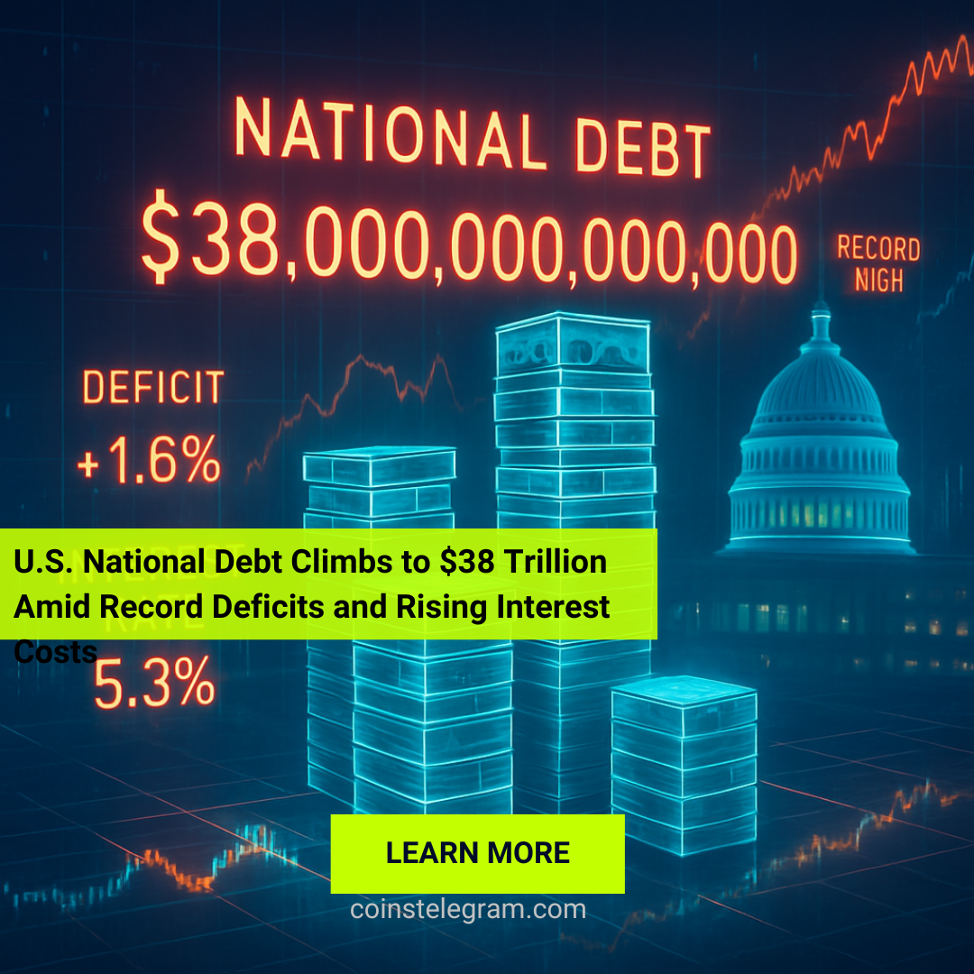 U.S. National Debt Climbs to $38 Trillion Amid Record Deficits and Rising Interest Costs
