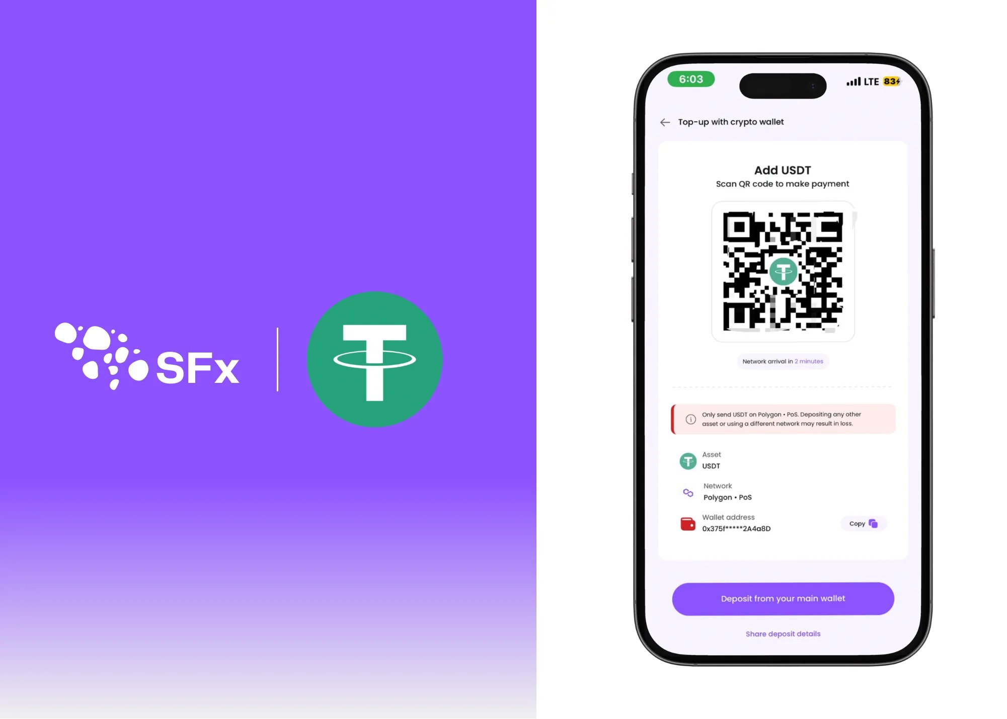 SFX Launches USDT Support, Expanding Stablecoin Capabilities for Global Users