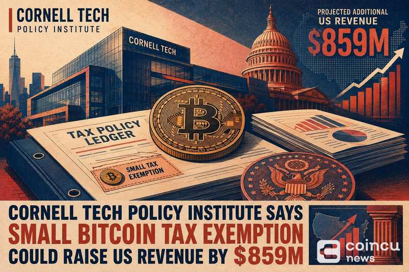 Cornell Tech Policy Institute Says Small Bitcoin Tax Exemption Could Raise US Revenue by $859M