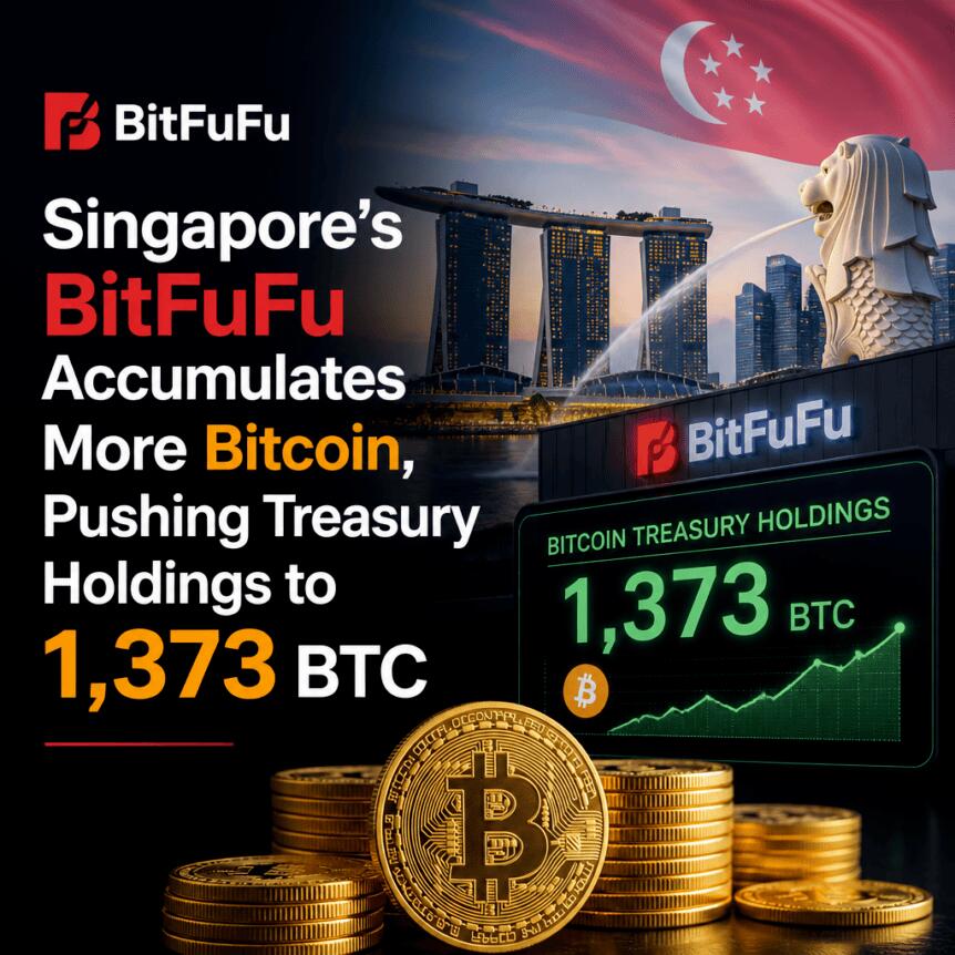 Singapore’s BitFuFu Accumulates More Bitcoin, Pushing Treasury Holdings to 1,373 BTC