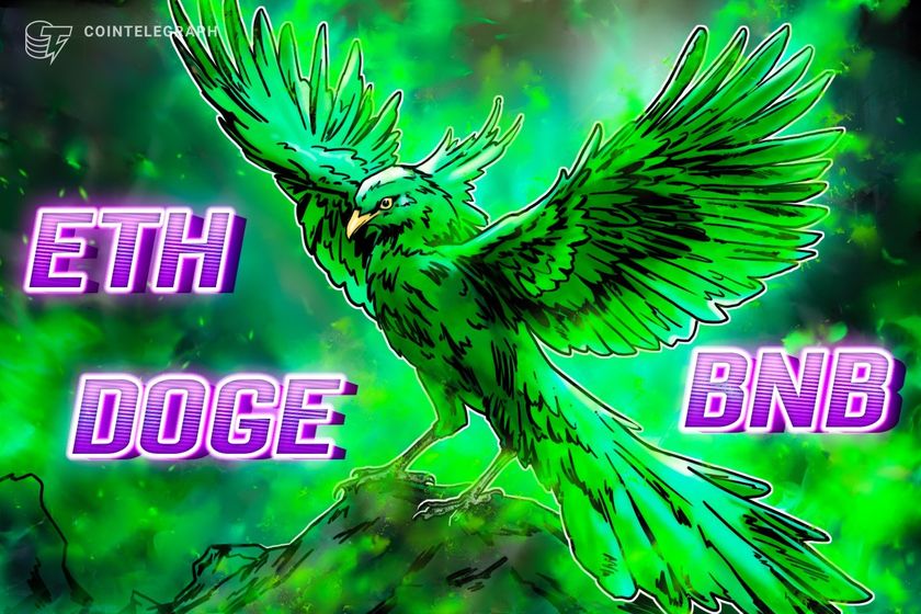 ETH, BNB, DOGE lead as crypto market cap rebounds to $4T