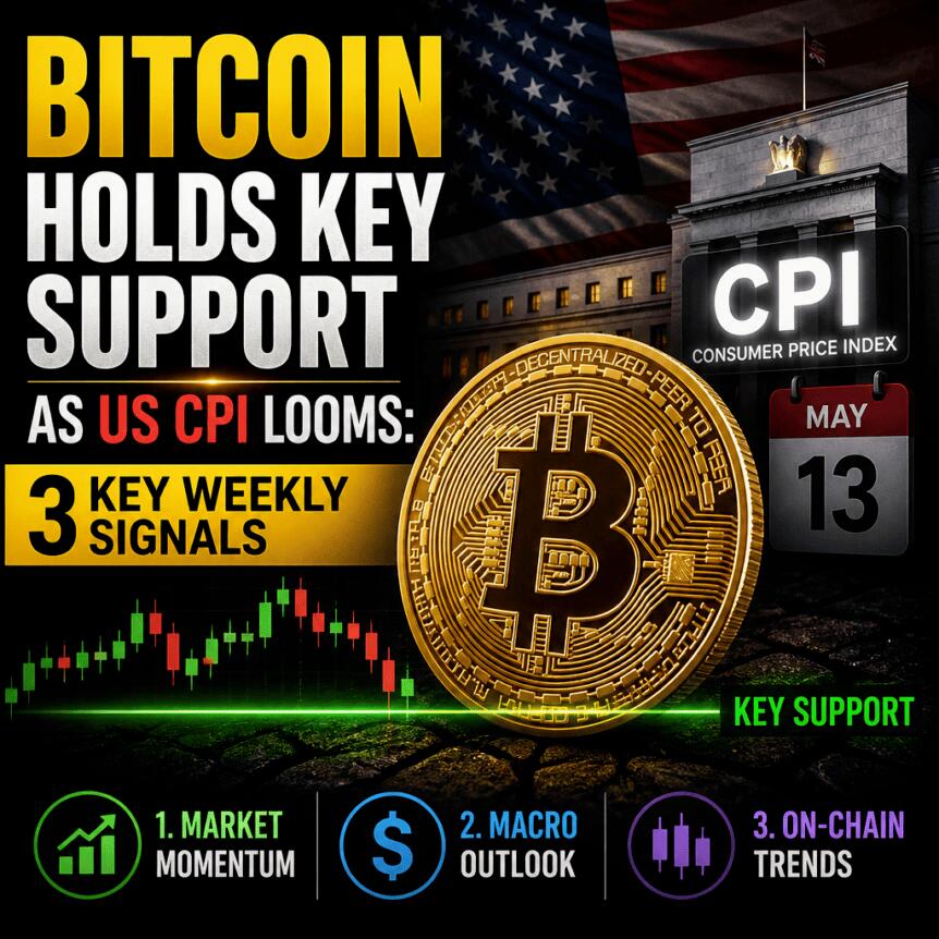 Bitcoin Holds Key Support as US CPI Looms: 3 Key Weekly Signals