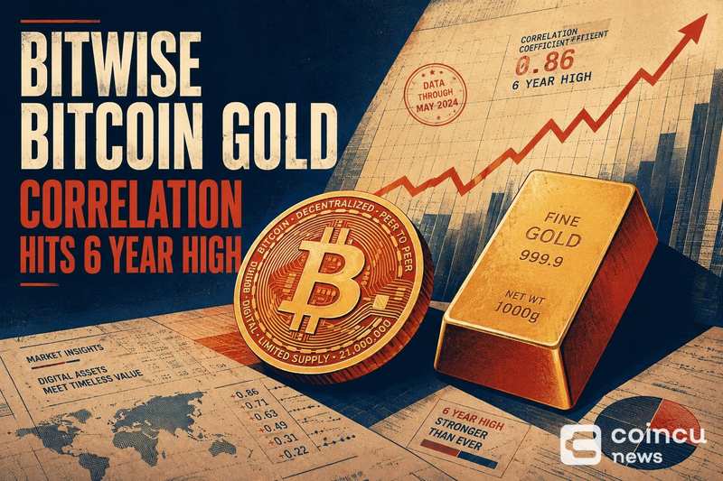 Bitwise: Bitcoin-Gold Correlation Hits 6-Year High