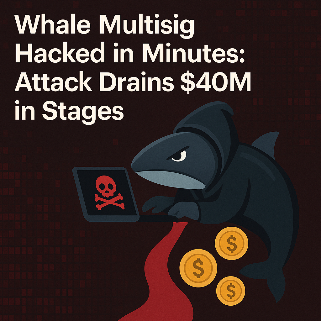 Whale Multisig Hacked in Minutes: Attack Drains $40M in Stages