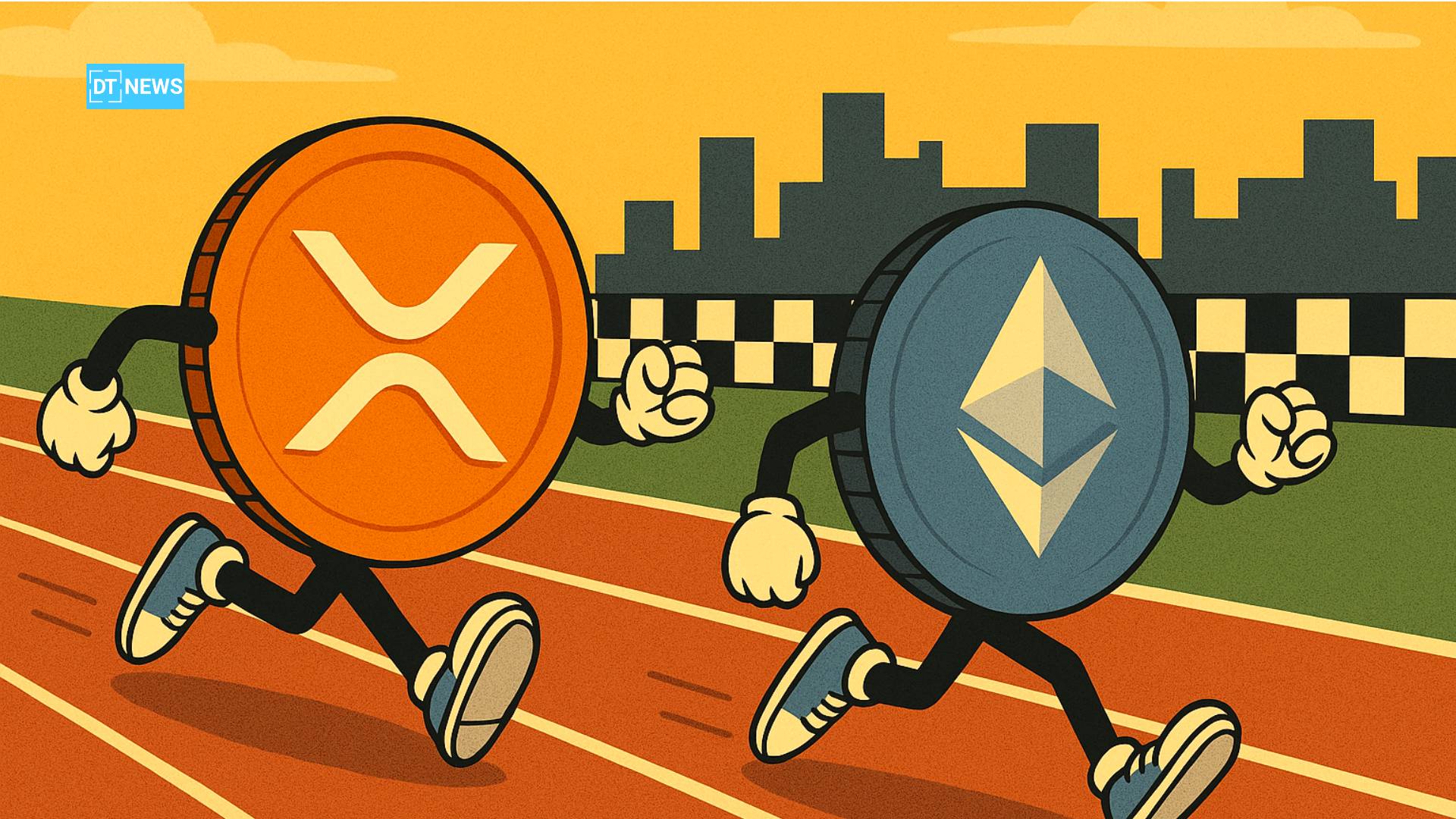 Comparison chart of XRP and Ethereum market capitalization