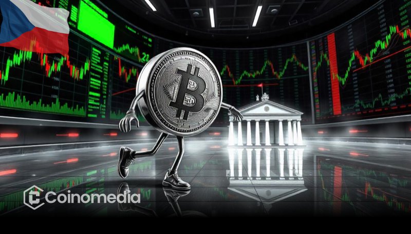 Bitcoin Logo Shines on Czech National Bank