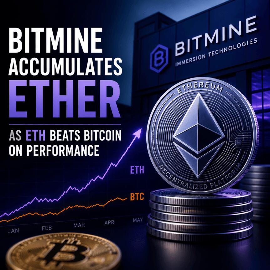 Bitmine Accumulates Ether as ETH Beats Bitcoin on Performance