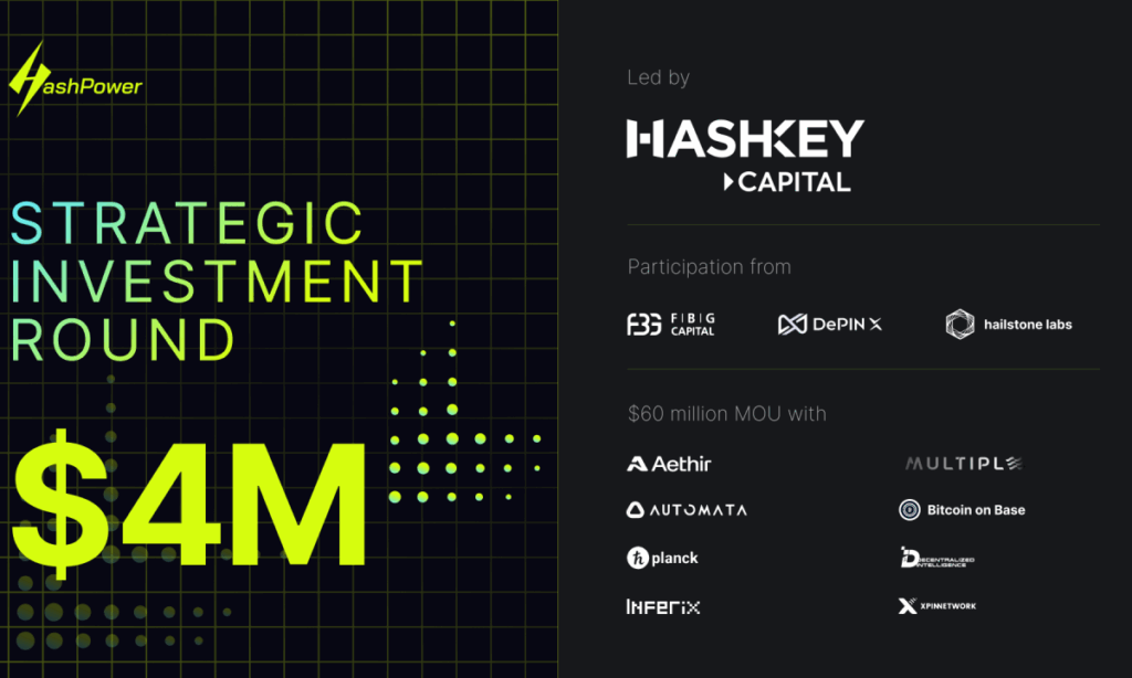 HashPower Secures $4M Investment to Advance Decentralized Mining and AI Infrastructure