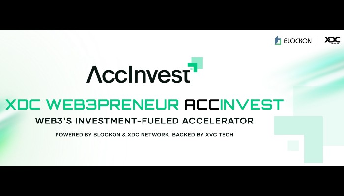 BlockOn and XDC Network Launch XDC Web3Preneur AccInvest, a Co-Accelerate Program Backed by Investment from XVC Tech’s $125 Million Fund