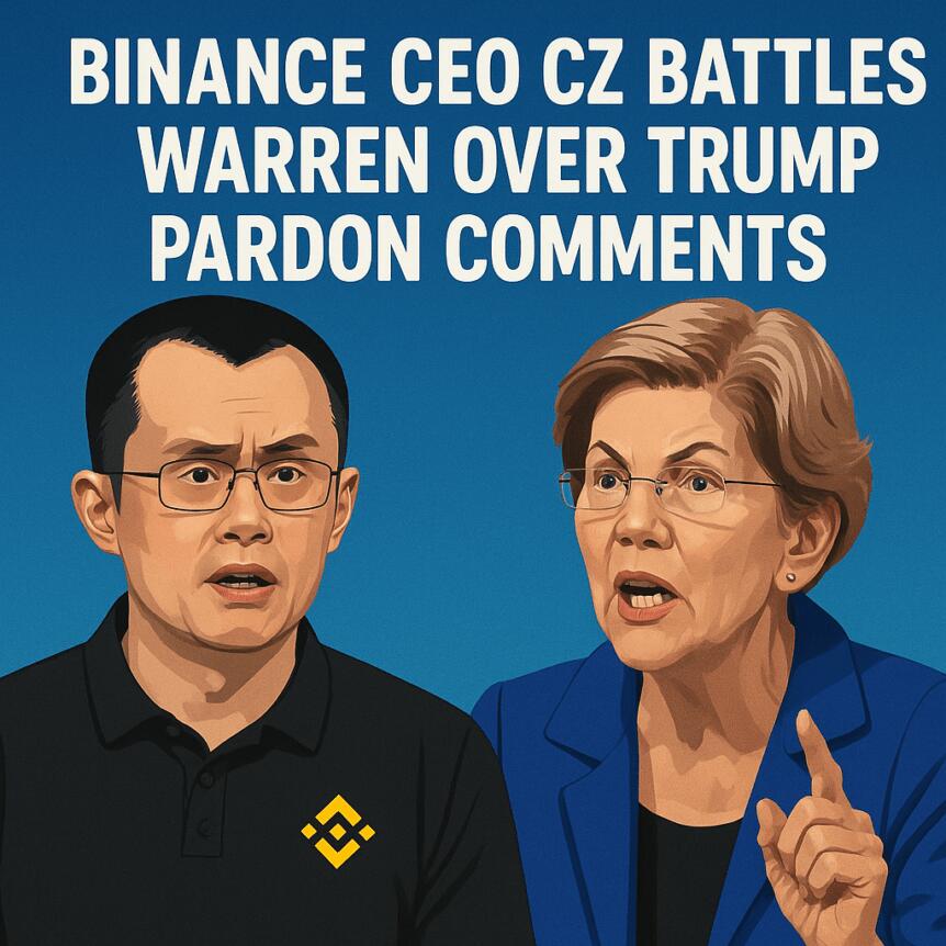 Binance CEO CZ Battles Warren Over Trump Pardon Comments