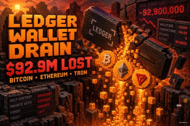 Ledger Wallet Drain: $92.9M Lost Across Bitcoin, Ethereum & TRON