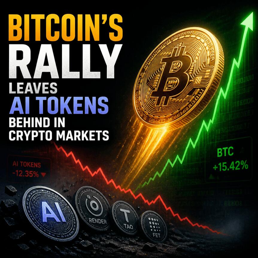 Bitcoin’s Rally Leaves AI Tokens Behind in Crypto Markets