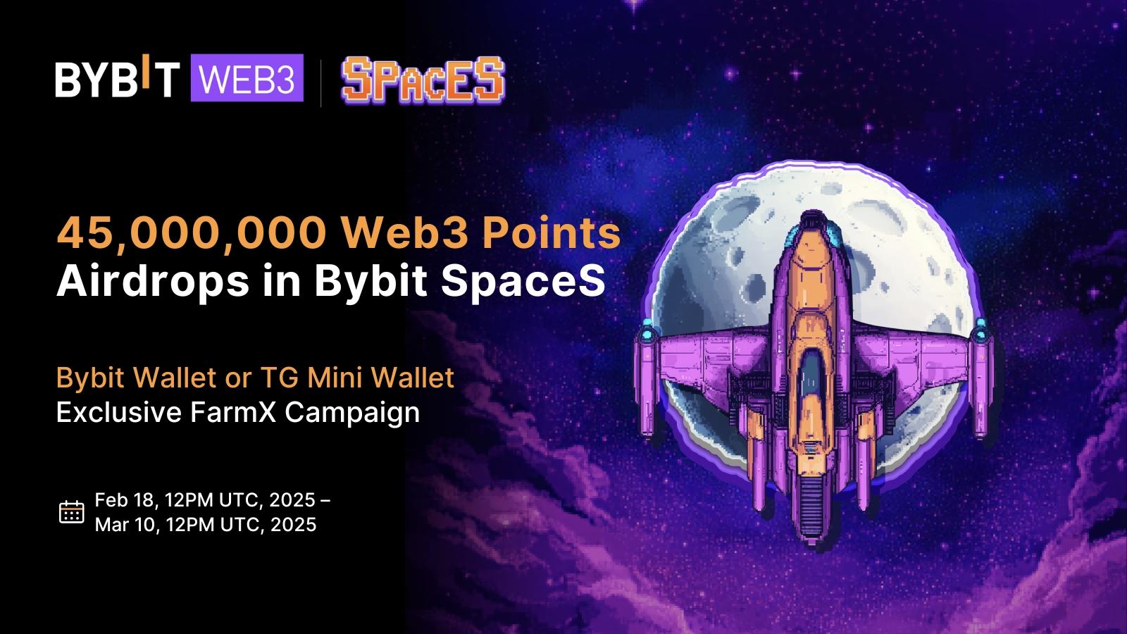 Bybit Web3 Launches Largest SpaceS Airdrop to Date: 45 Million Web3 Points With Mantle and Pengu (24 Feb)