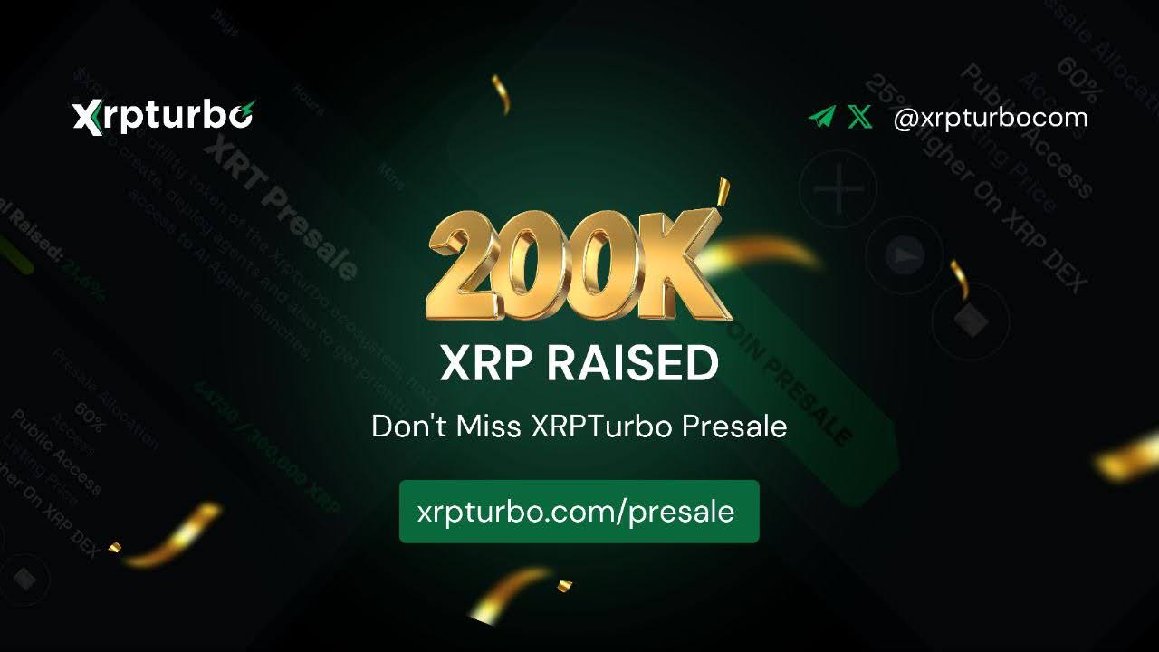 XRP Beats Solana In Trading Volume, XRPTurbo Presale Surges Past 200K XRP, Aims To Be The Goto DeFi Launchpad On Ripple