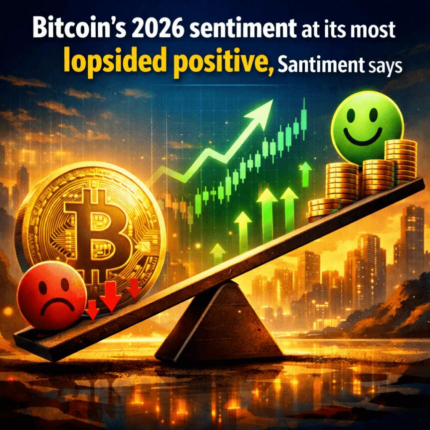 Bitcoin’s 2026 sentiment at its most lopsided positive, Santiment says
