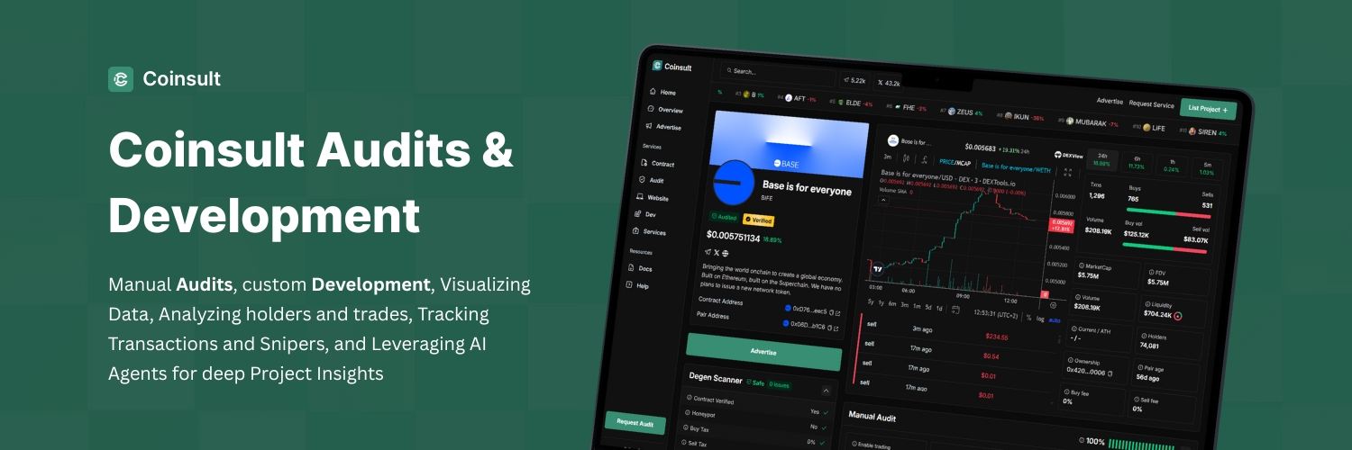 Coinsult Sets the Standard in Smart Contract Audits with Proven Track Record and Introduces new Dashboard