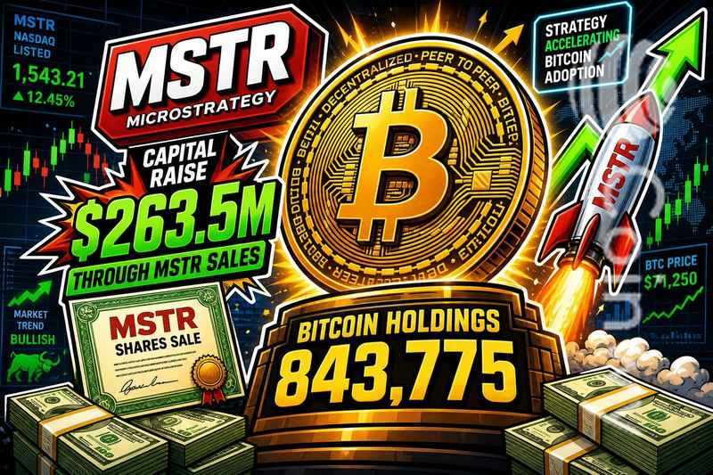 Strategy Raises $263.5M Through MSTR Sales, Bitcoin Holdings Reach 843,775