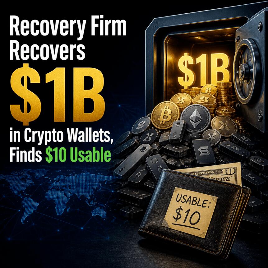 Recovery Firm Recovers $1B in Crypto Wallets, Finds $10 Usable