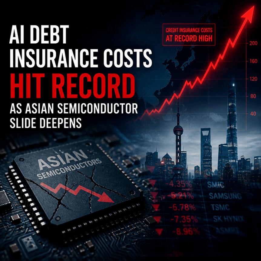 AI Debt Insurance Costs Hit Record as Asian Semiconductor Slide Deepens