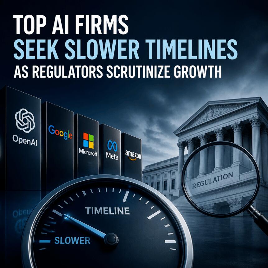 Top AI Firms Seek Slower Timelines as Regulators Scrutinize Growth