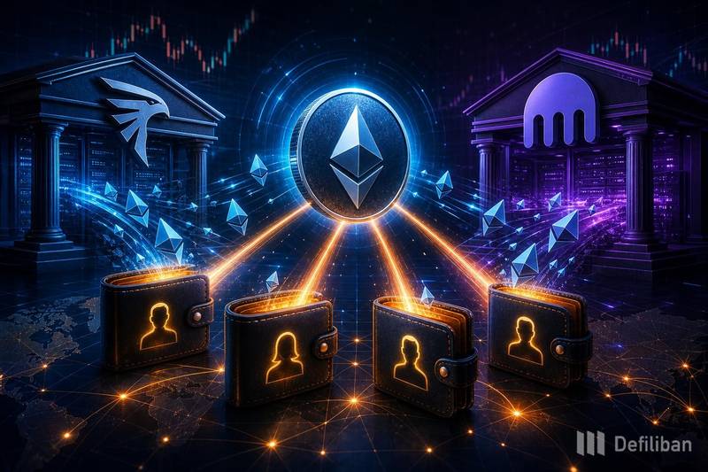 89,026 ETH Withdrawn From FalconX and Kraken by Four Wallets