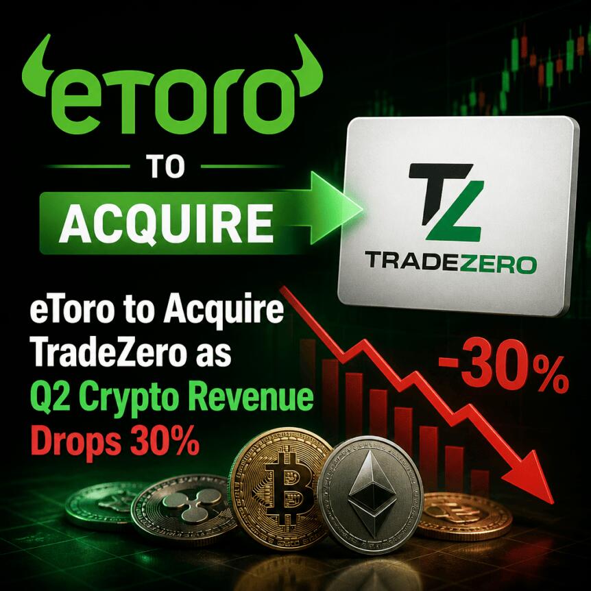 eToro to Acquire TradeZero as Q2 Crypto Revenue Drops 30%