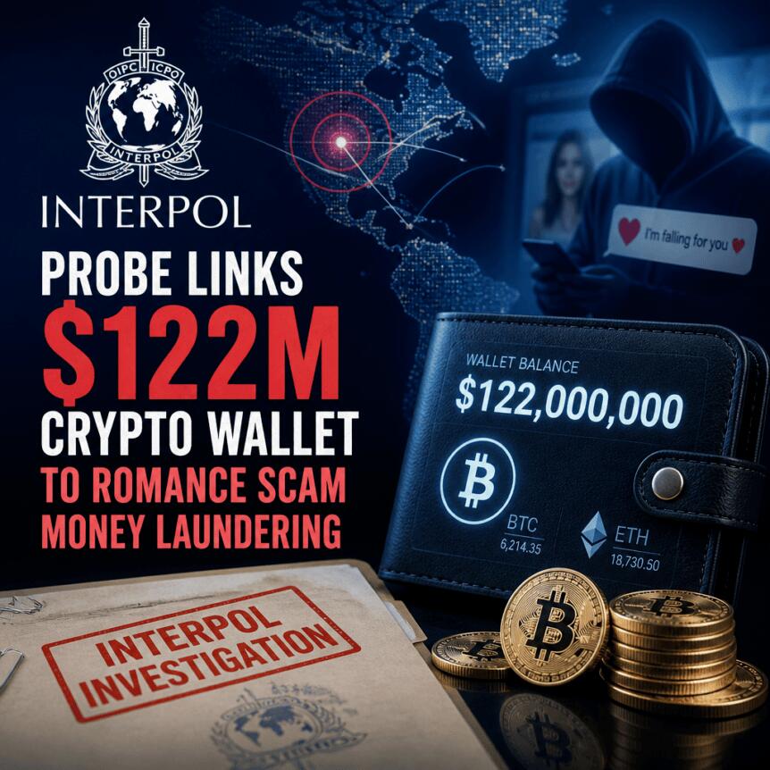 Interpol Probe Links $122M Crypto Wallet to Romance Scam Money Laundering