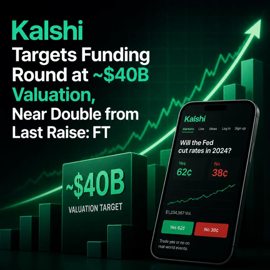 Kalshi Targets Funding Round at ~$40B Valuation, Near Double from Last Raise: FT