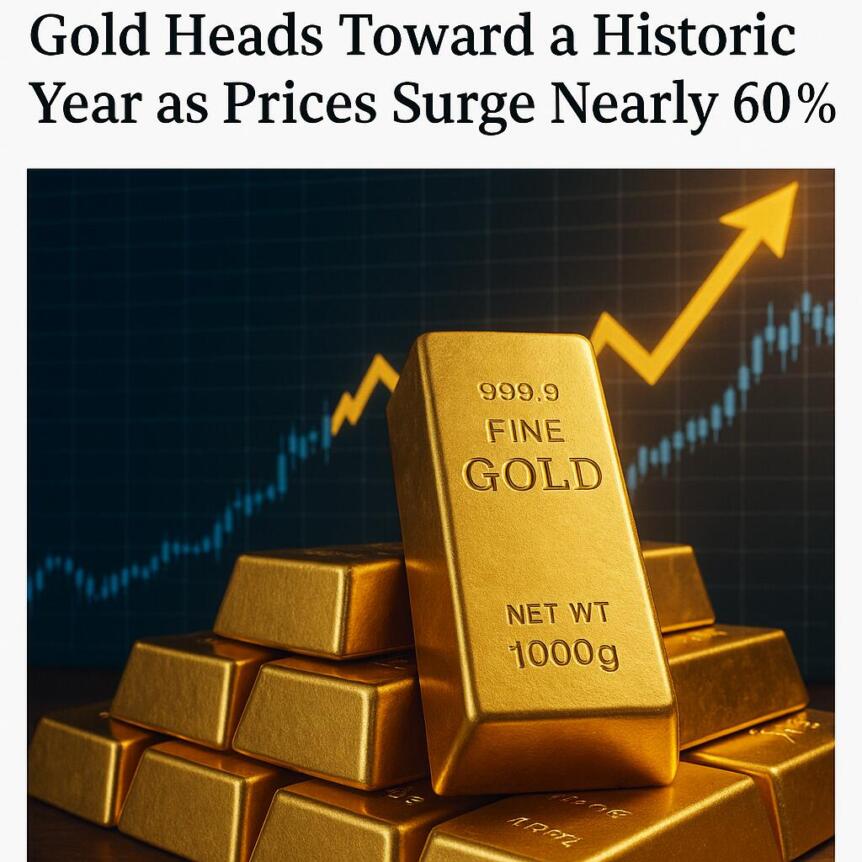 Gold Heads Toward a Historic Year as Prices Surge Nearly 60%